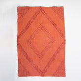 Handmade Solid Orange Cotton Couch Throw Blanket