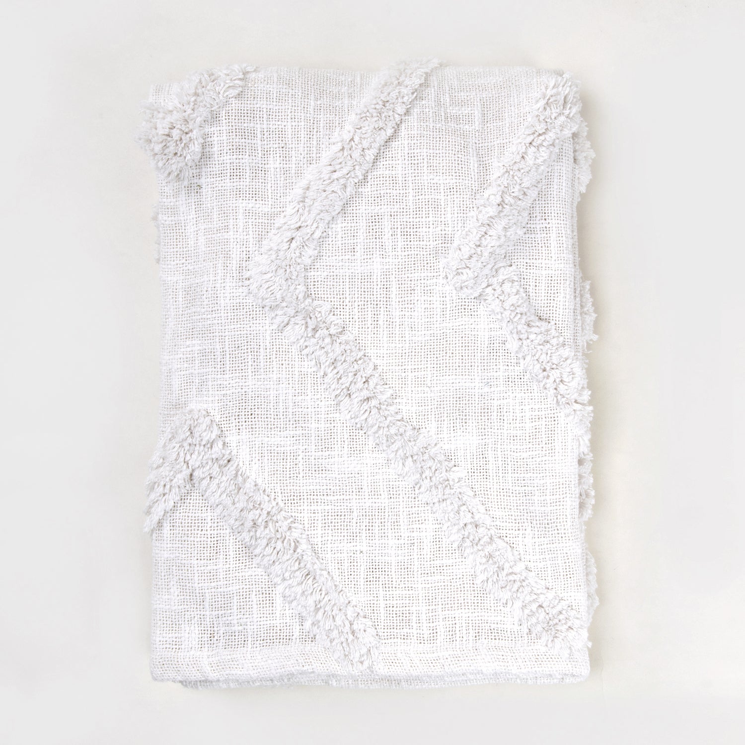Handmade Solid White Cotton Soft Throw Blanket