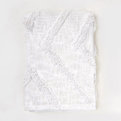 Handmade Solid White Cotton Soft Throw Blanket