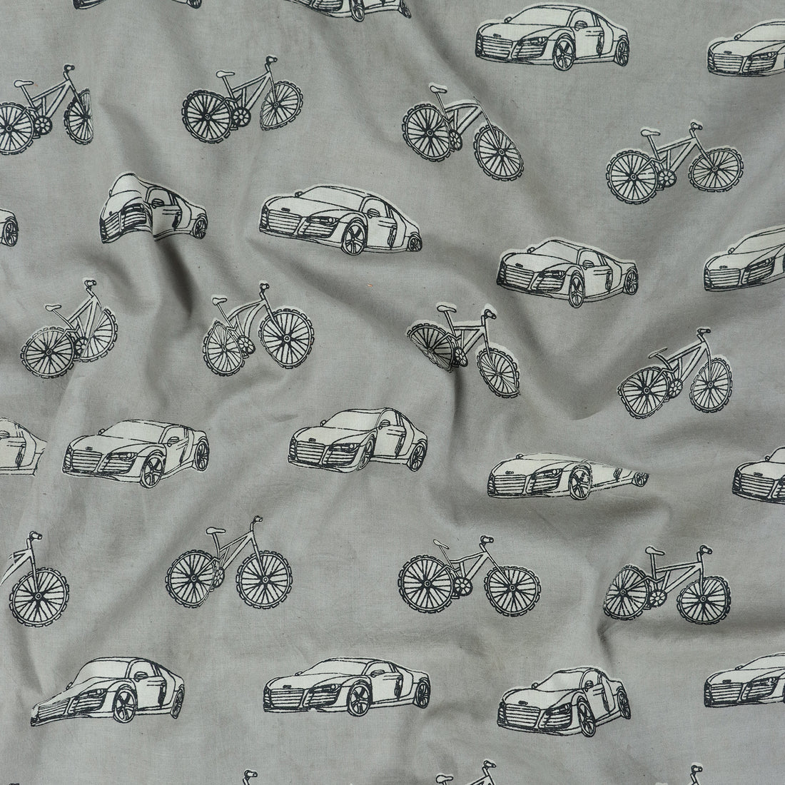 Handmade Vehicle Print Kashish Cotton Fabric