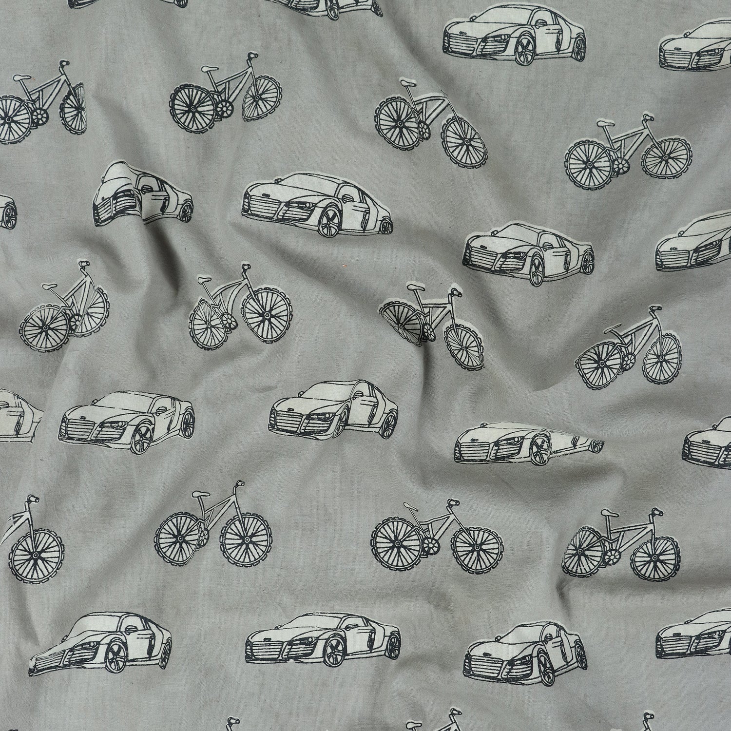 Handmade Vehicle Print Kashish Cotton Fabric