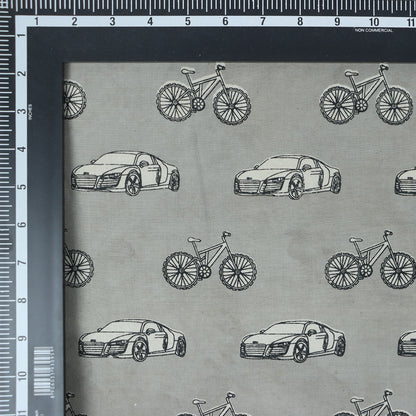 Handmade Vehicle Print Kashish Cotton Fabric