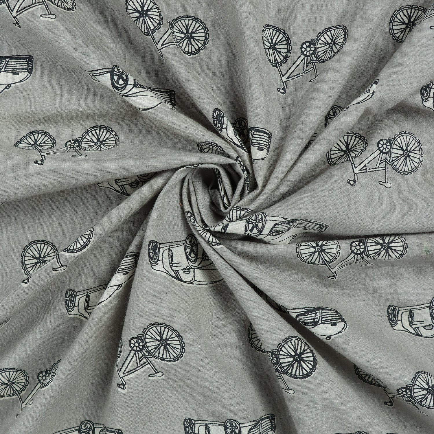 Handmade Vehicle Print Kashish Cotton Fabric