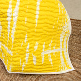 Handmade yellow tie-dye cotton Kantha quilt. Unique, vibrant & cozy. Perfect as a blanket, throw, or wall hanging. Shop now!