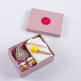 Heart Design Wooden Block Printing Kit For Fabric with Tote Bag