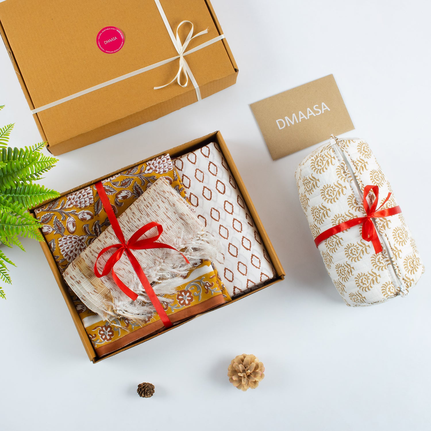 Holiday Gift Sets For Women Unstitched Suit Set &amp; Toiletry Bag