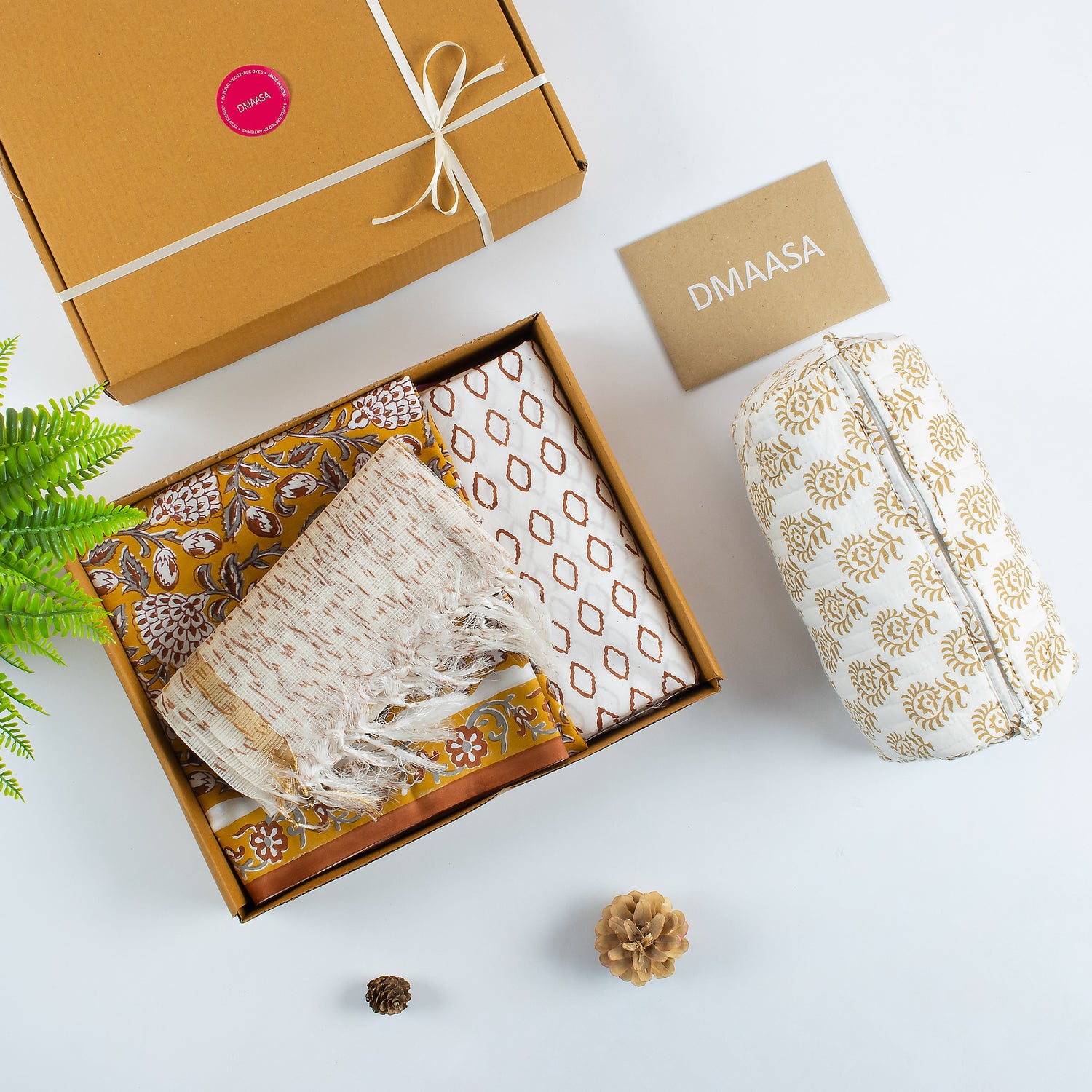 Holiday Gift Sets For Women Unstitched Suit Set &amp; Toiletry Bag