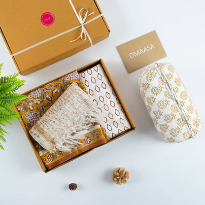Holiday Gift Sets For Women Unstitched Suit Set &amp; Toiletry Bag