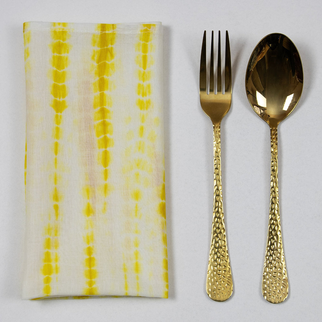 Home Decor Yellow Tie Dye Cotton Napkins
