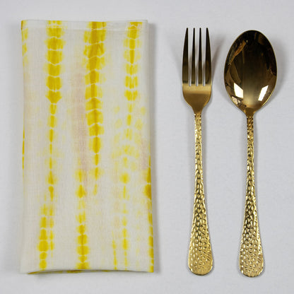 Home Decor Yellow Tie Dye Cotton Napkins