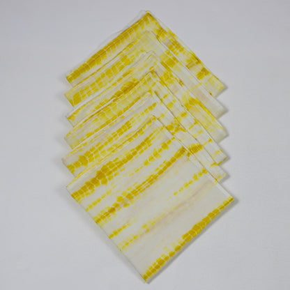 Home Decor Yellow Tie Dye Cotton Napkins