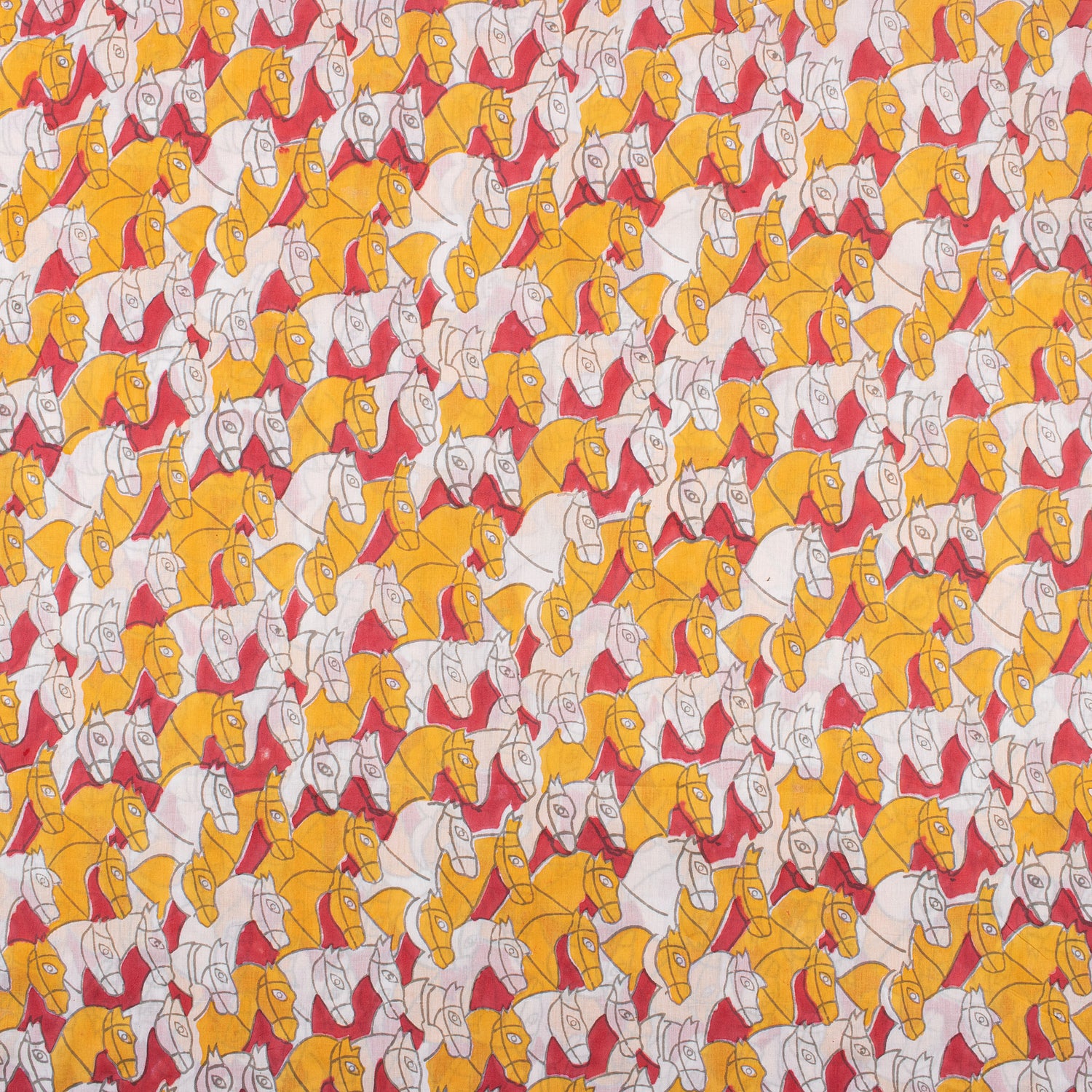 Horse Block Print Fabric