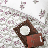 Floral Hand Block Print Queen Size Bedsheet