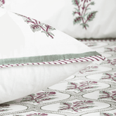 Floral Hand Block Print Queen Size Bedsheet