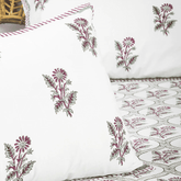 Floral Hand Block Print Queen Size Bedsheet