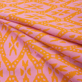 Ikat Block Print Fabric For Dress Material