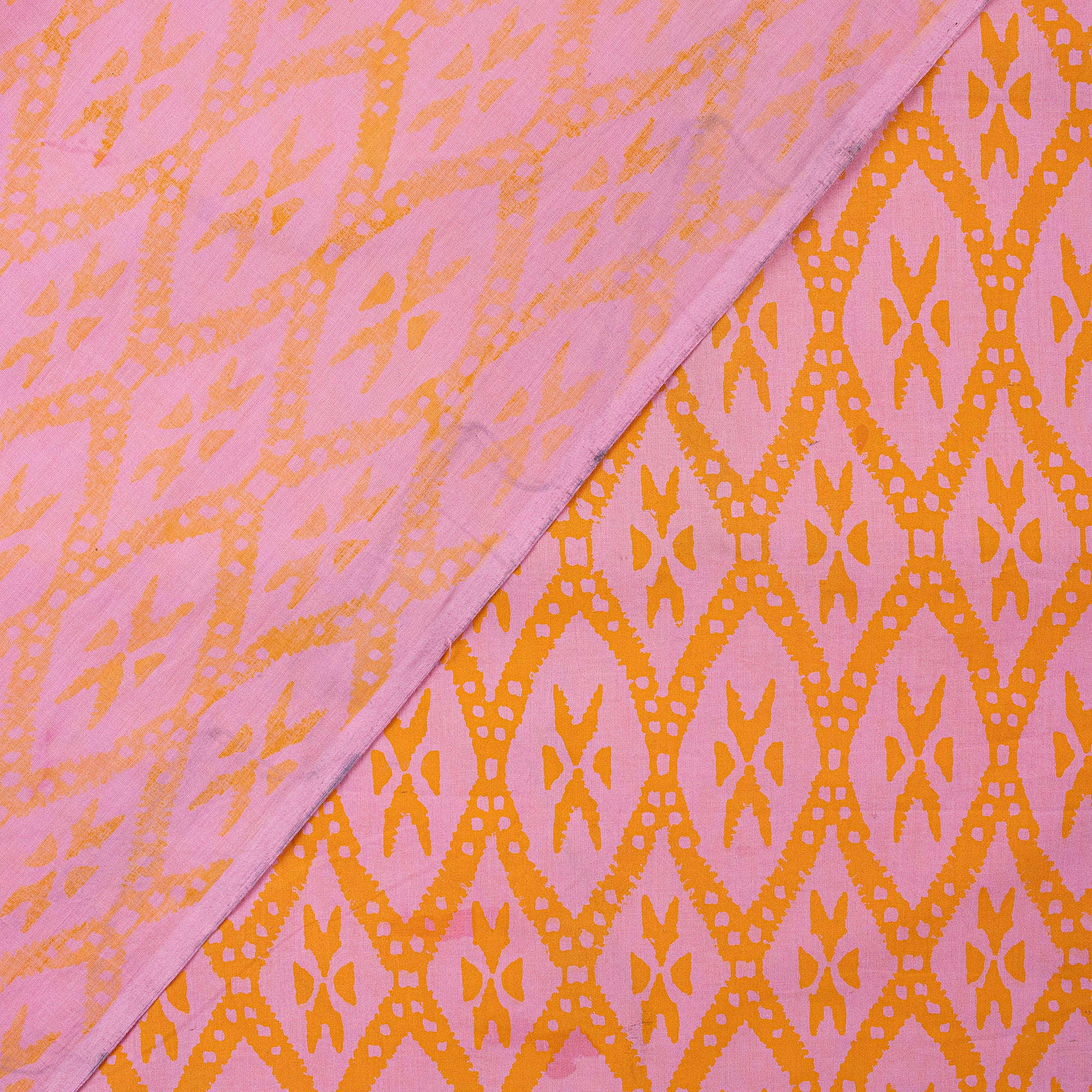 Ikat Block Print Fabric For Dress Material