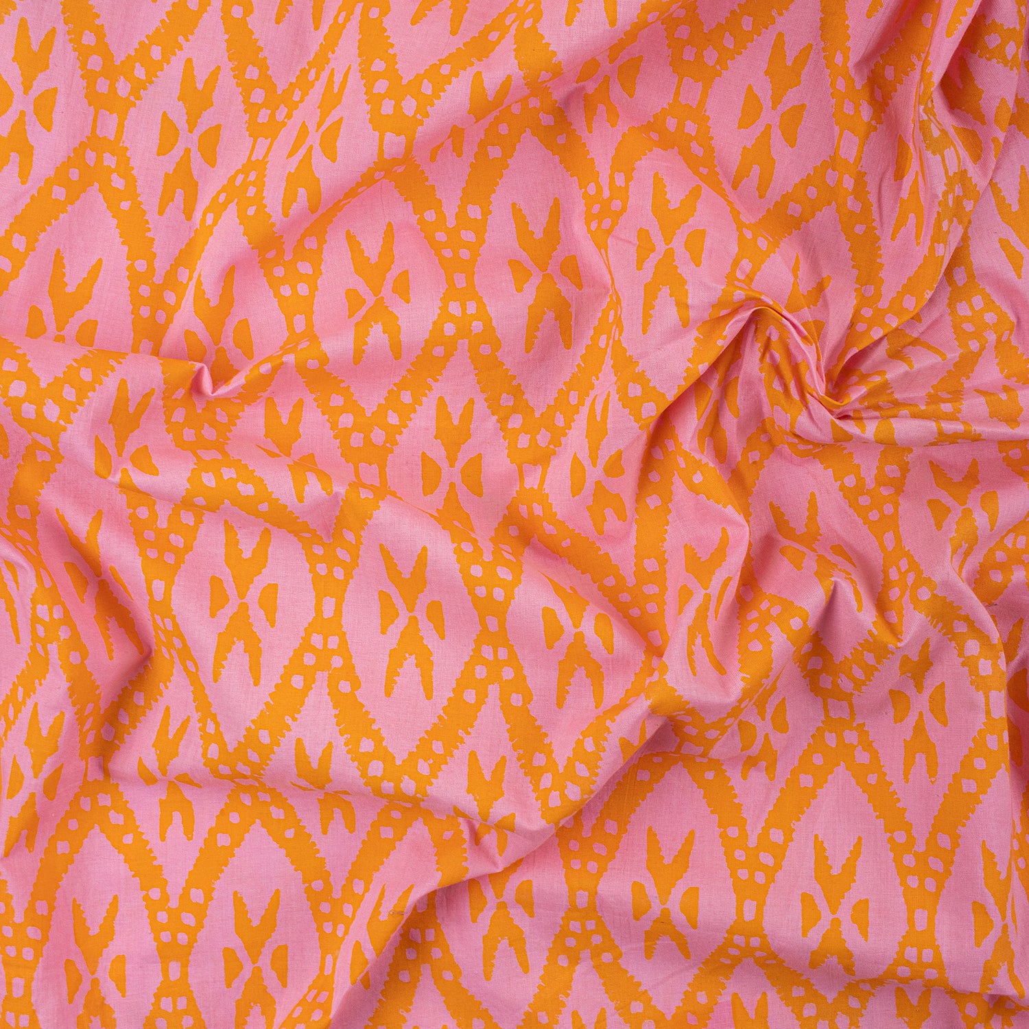 Ikat Block Print Fabric For Dress Material