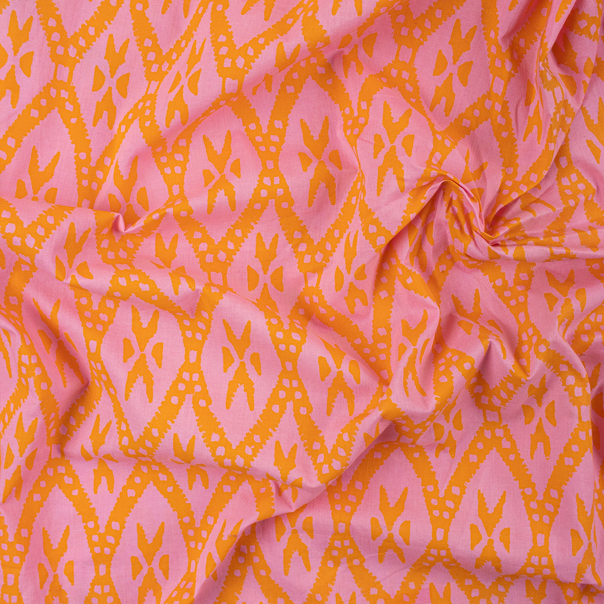 Ikat Block Print Fabric For Dress Material