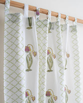 India Boota Floral Block Printed Drapes for Bedroom