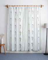 India Boota Floral Block Printed Drapes for Bedroom