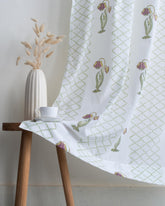 India Boota Floral Block Printed Drapes for Bedroom