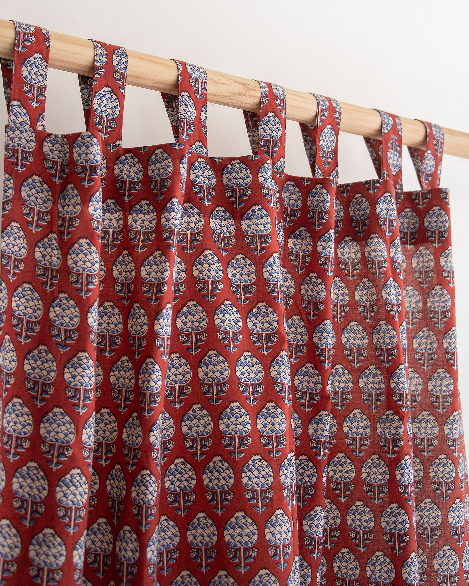 India Premium Booti Block Printed Cotton Curtains Online