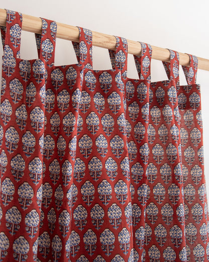 India Premium Booti Block Printed Cotton Curtains Online