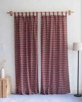 India Premium Booti Block Printed Cotton Curtains Online