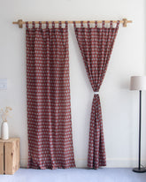 India Premium Booti Block Printed Cotton Curtains Online