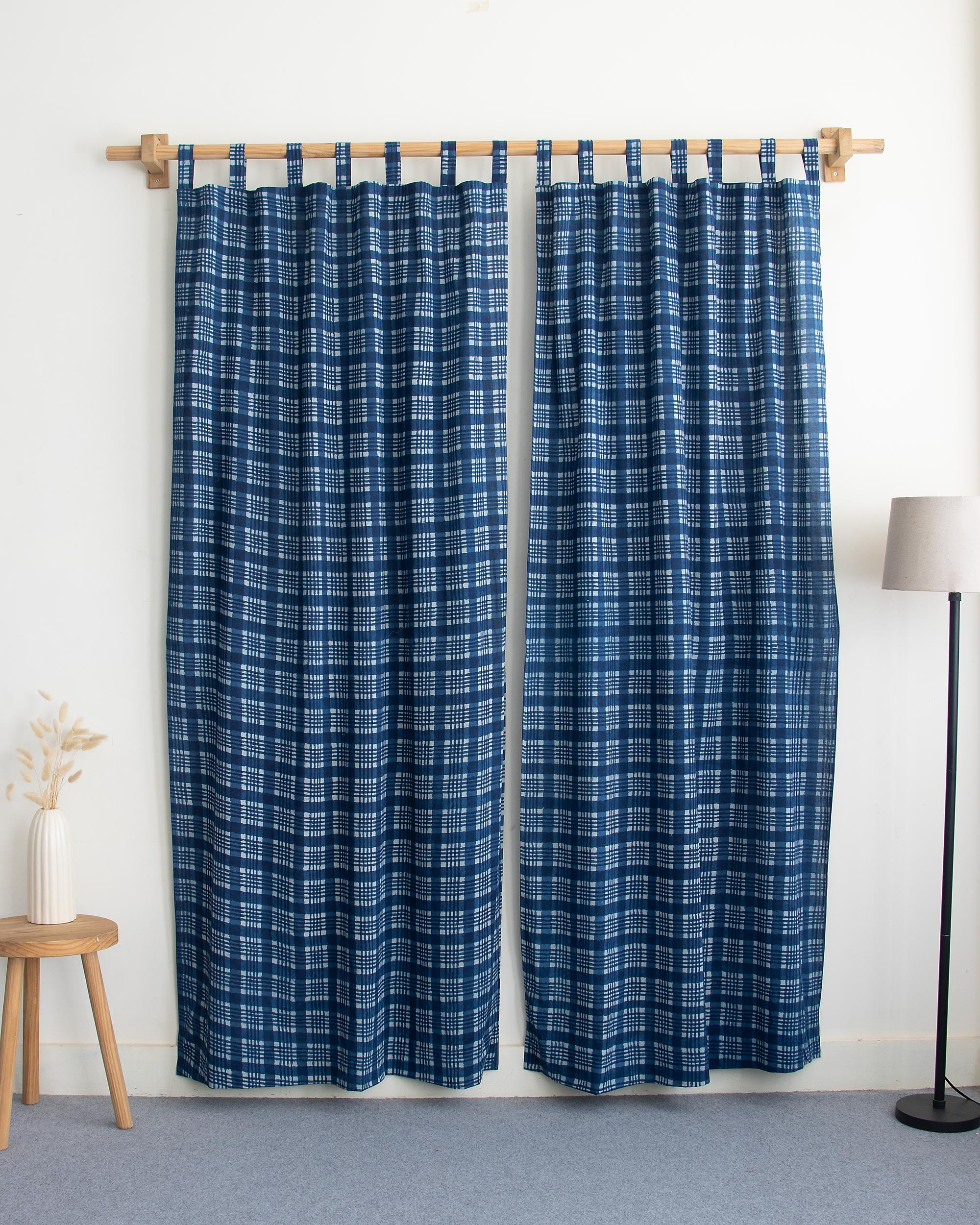 Indian Block Printed Cotton Curtains For Door