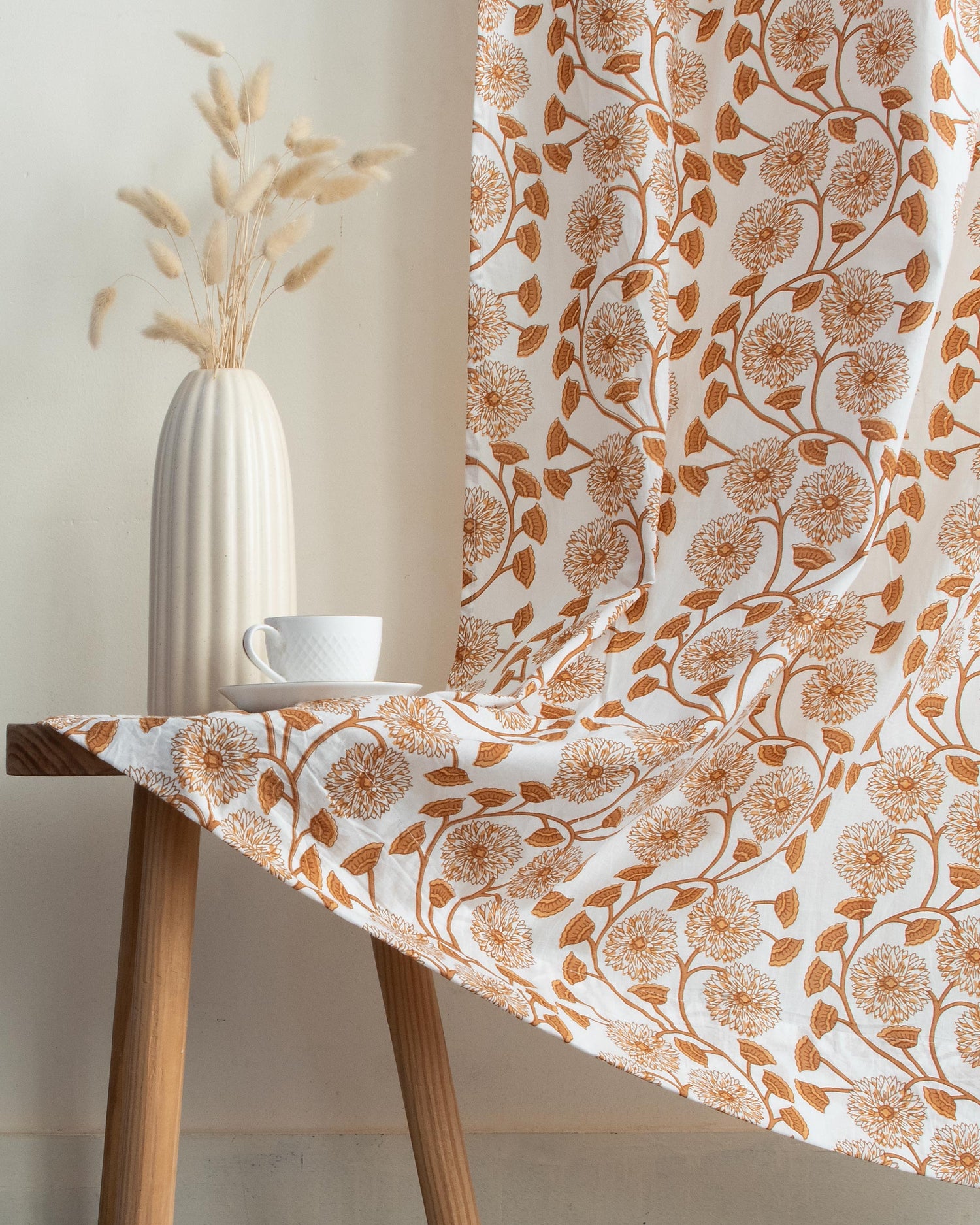  Indian Block Printed Cotton Curtains for Dining Room