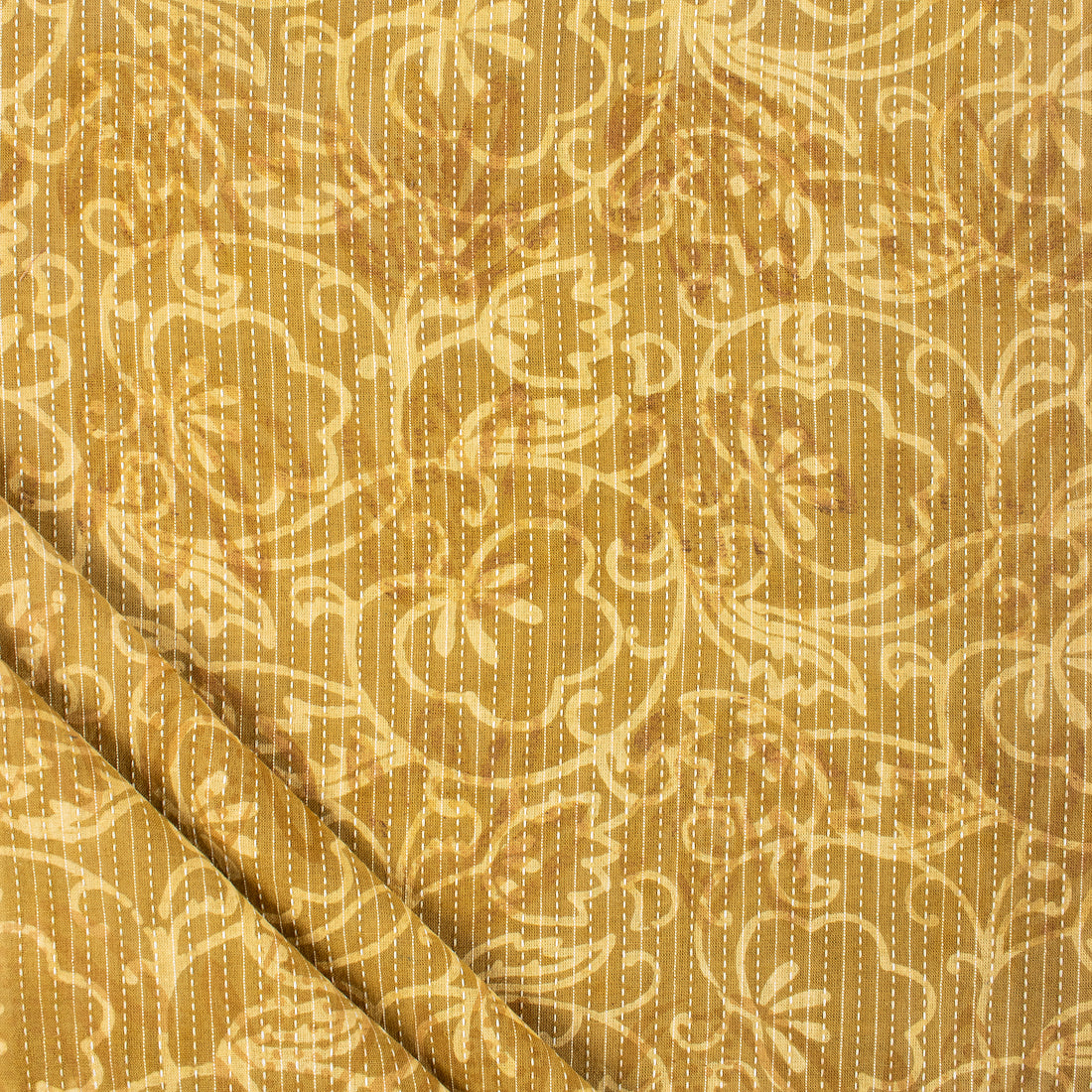 Indian Block Printed Handmade Dabu Kantha Fabric By The Yard