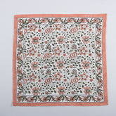 Indian Block Printed Orange Floral Cotton Hair Bandanas