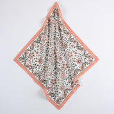 Indian Block Printed Orange Floral Cotton Hair Bandanas