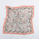 Indian Block Printed Orange Floral Cotton Hair Bandanas