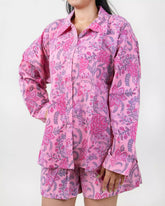 Indian Block Printed Pink Floral Cotton Women&