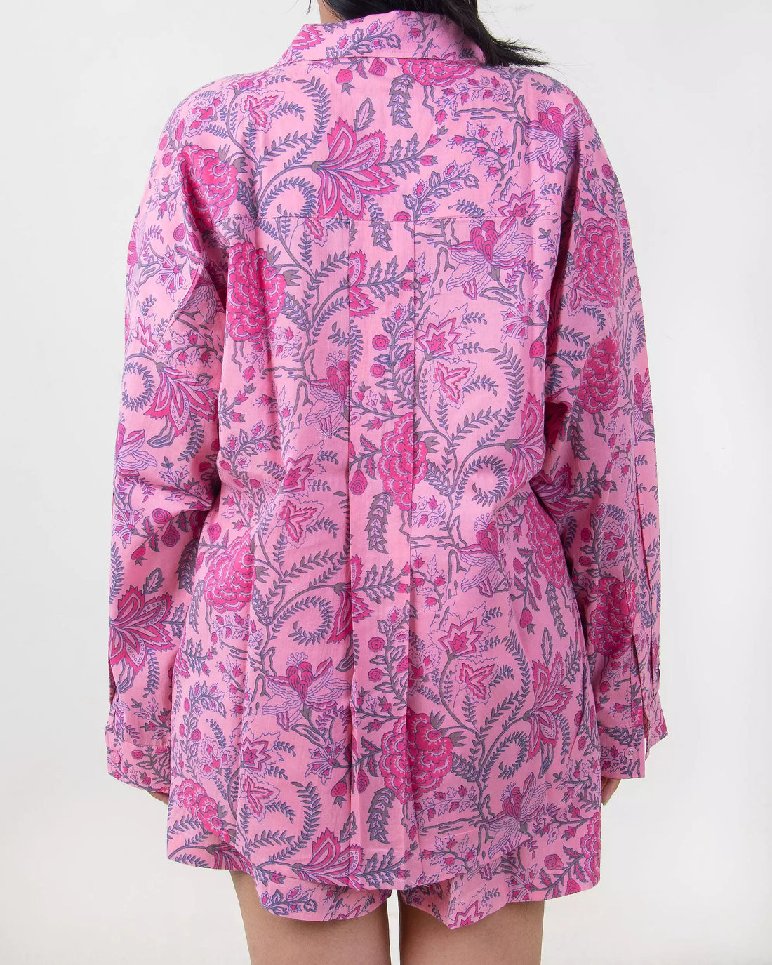 Indian Block Printed Pink Floral Cotton Women&