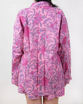 Indian Block Printed Pink Floral Cotton Women&