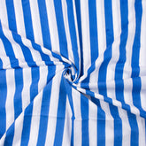 Indian Blue Striped Organic Cotton Hand Block Print Fabric