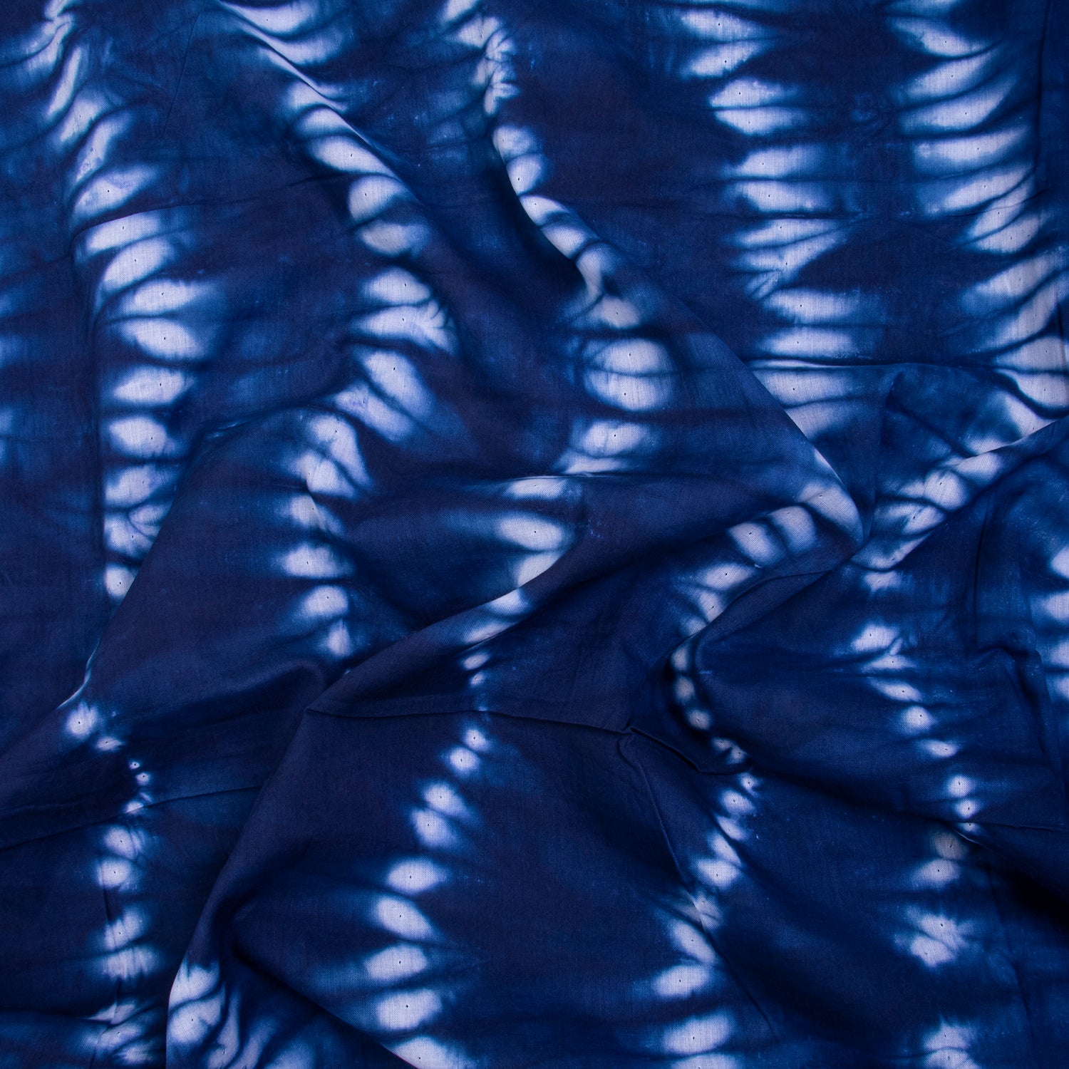 Indian Blue Tie Dye Cotton Shibori Fabric