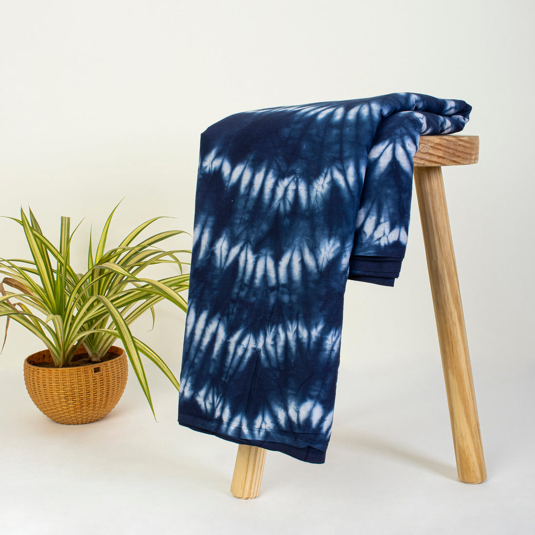 Indian Blue Tie Dye Cotton Shibori Fabric
