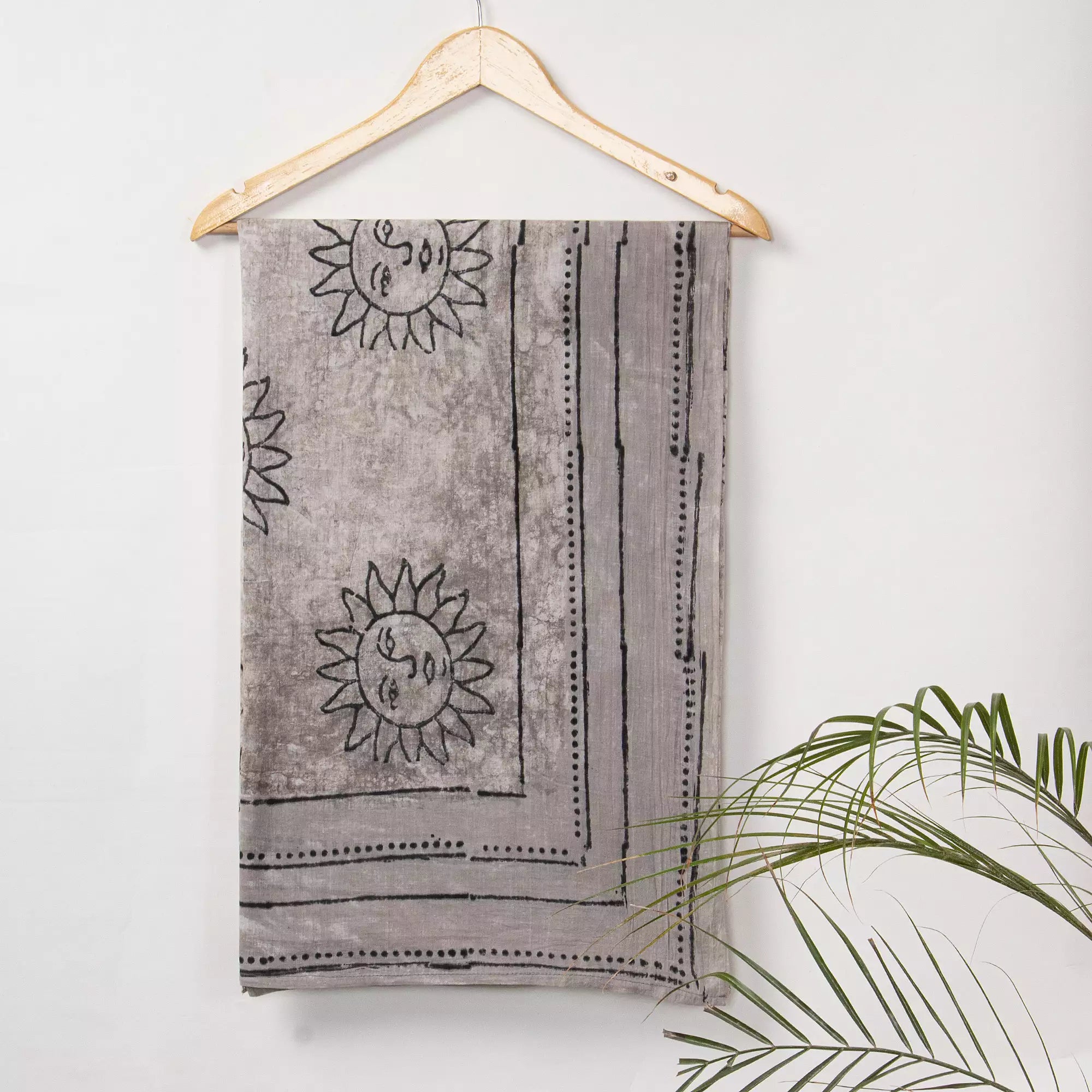 Indian Brown Cotton Dupatta Hand Block Printed Online