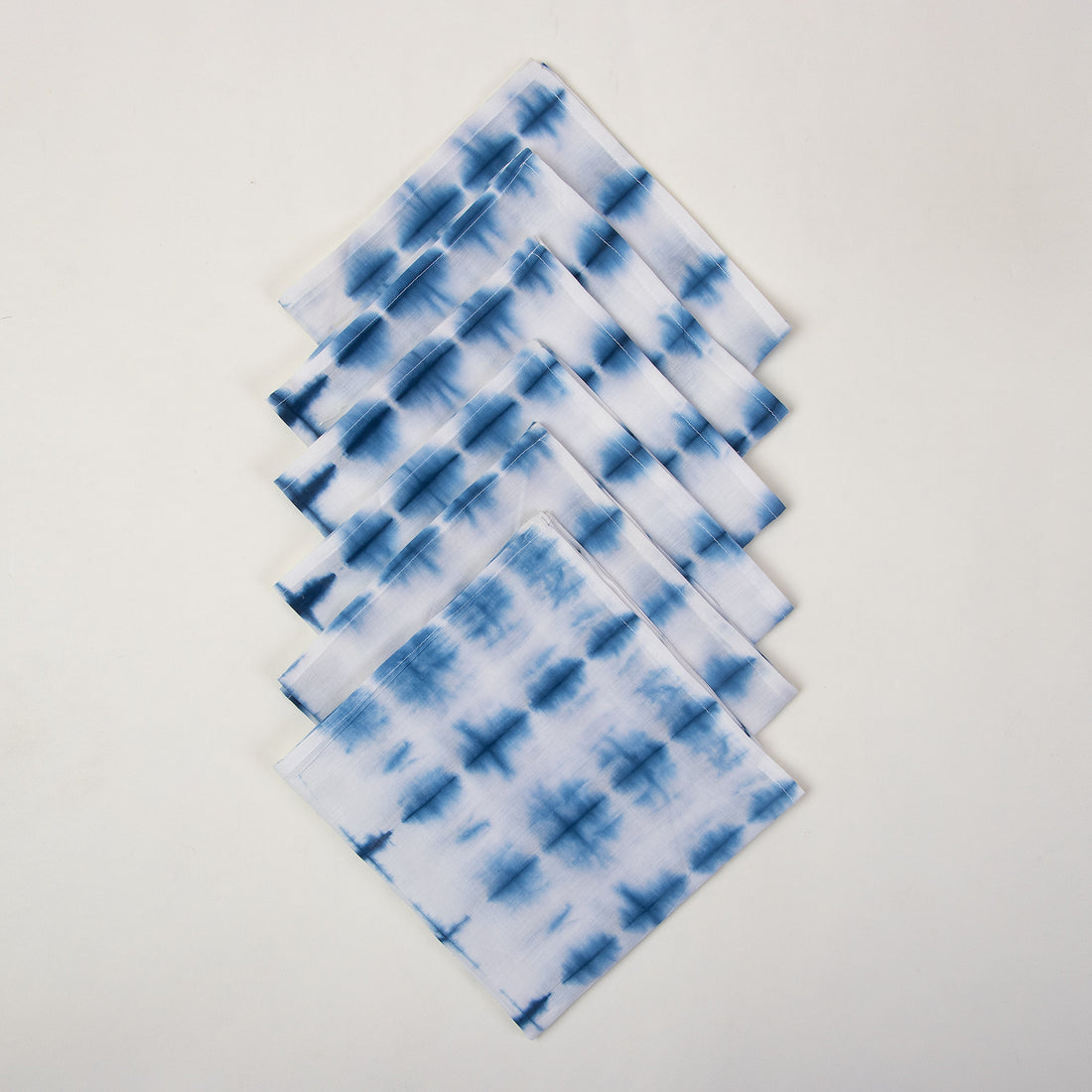  Indian Cotton Blue Tie Dye Dinner Napkins