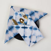 Indian Cotton Blue Tie Dye Dinner Napkins