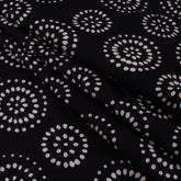 Indian Cotton Hand Block Organic Cotton Fabric Black and White