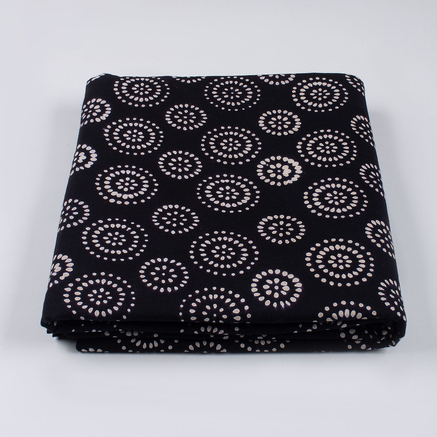 Indian Cotton Hand Block Organic Cotton Fabric Black and White
