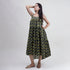 Indian Cotton Hand Block Print Midi Dress For Women
