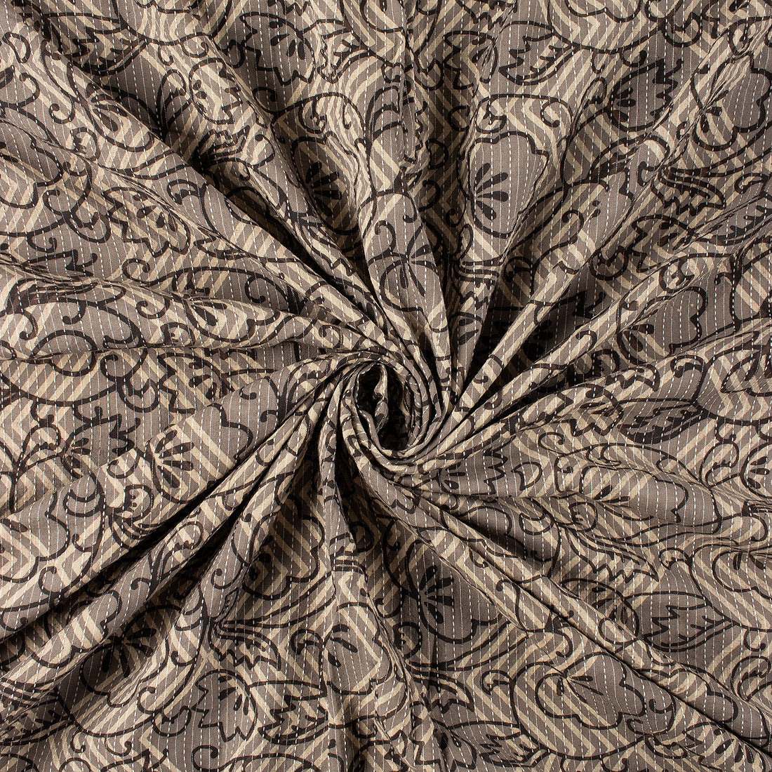 Indian Dabu Hand Block Printed Kantha Fabric by the Yard