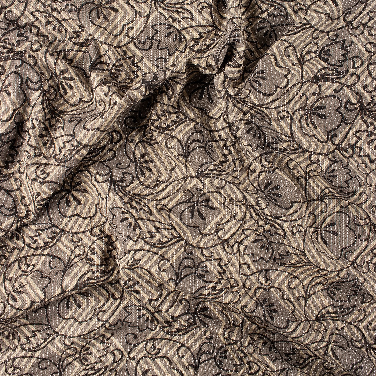 Indian Dabu Hand Block Printed Kantha Fabric by the Yard
